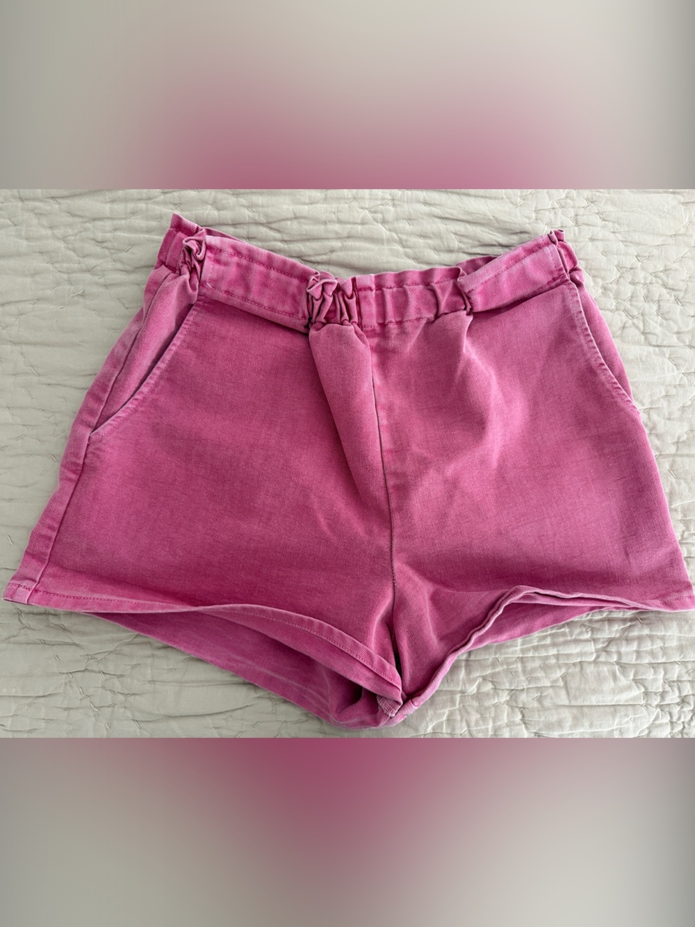 Urban Renewal Faded Rose Pink High-Rise Elastic Waist Athletic Shorts